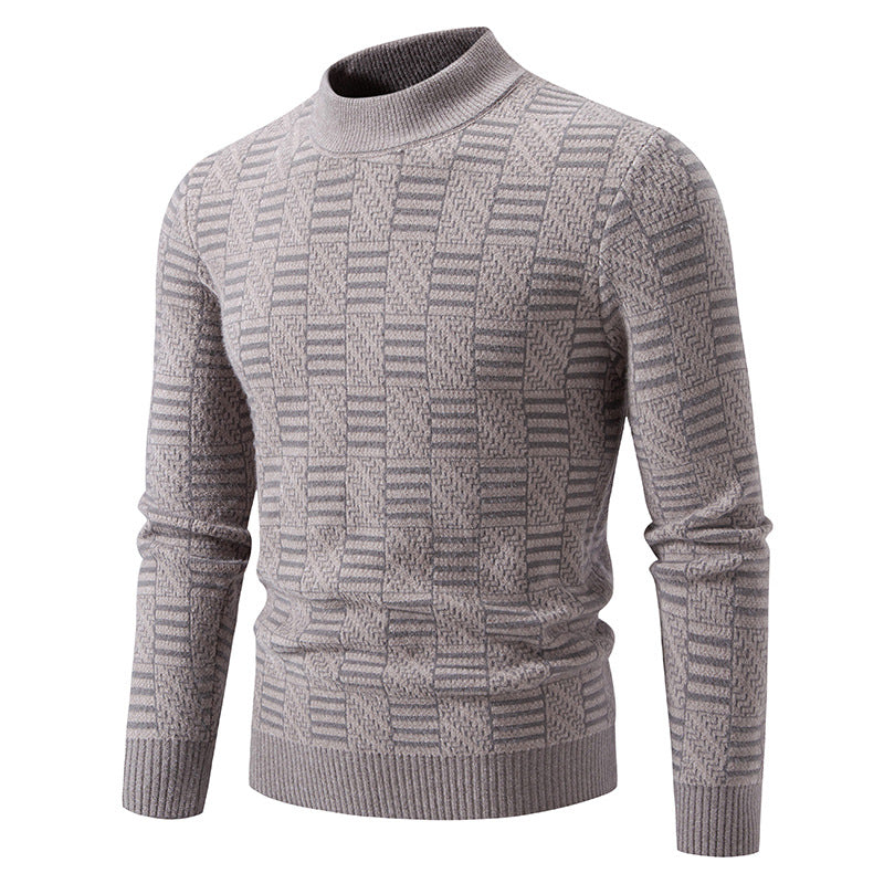 Herren Strickpullover mit strukturiertem Design und hohem Kragen Aliams