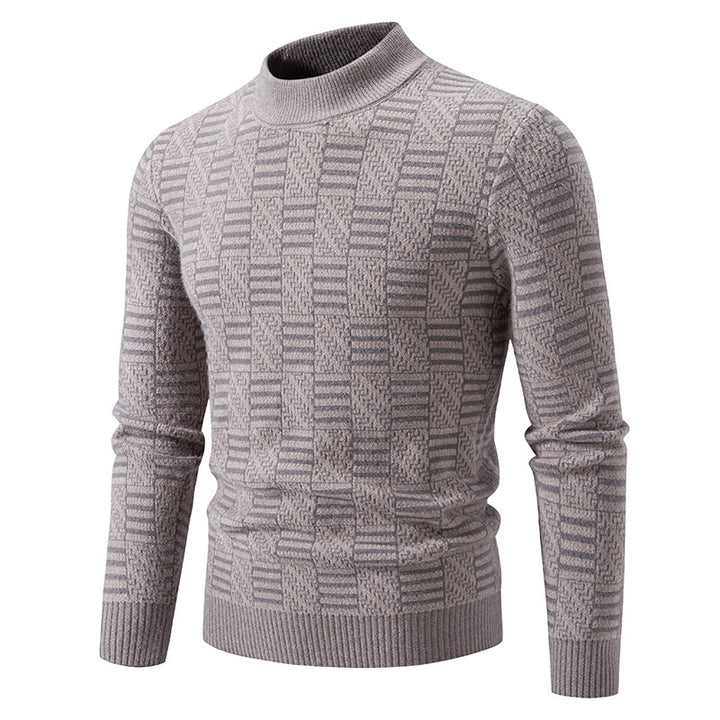 Herren Strickpullover mit strukturiertem Design und hohem Kragen Aliams