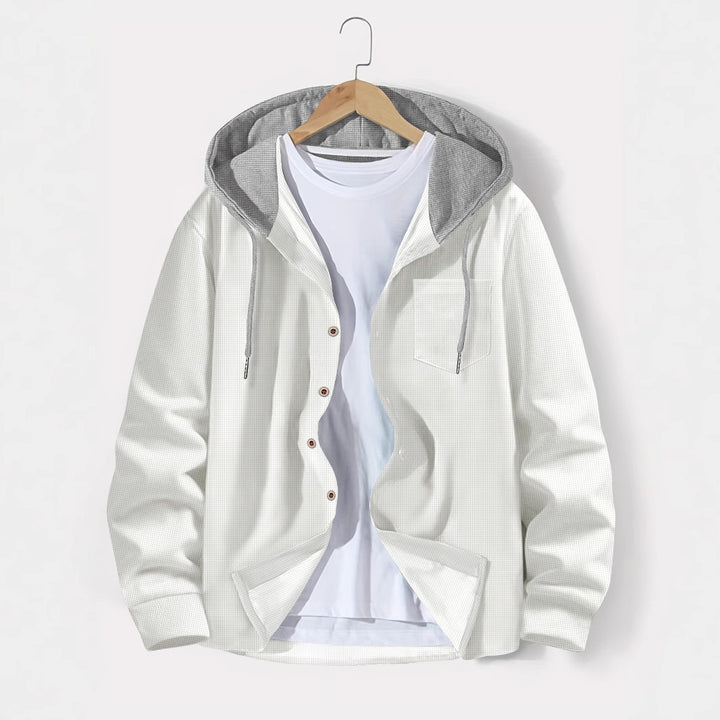 Herren vielseitiges Kapuzenshirt mit strukturierter Oberfläche und praktischer Brusttasche Aliams