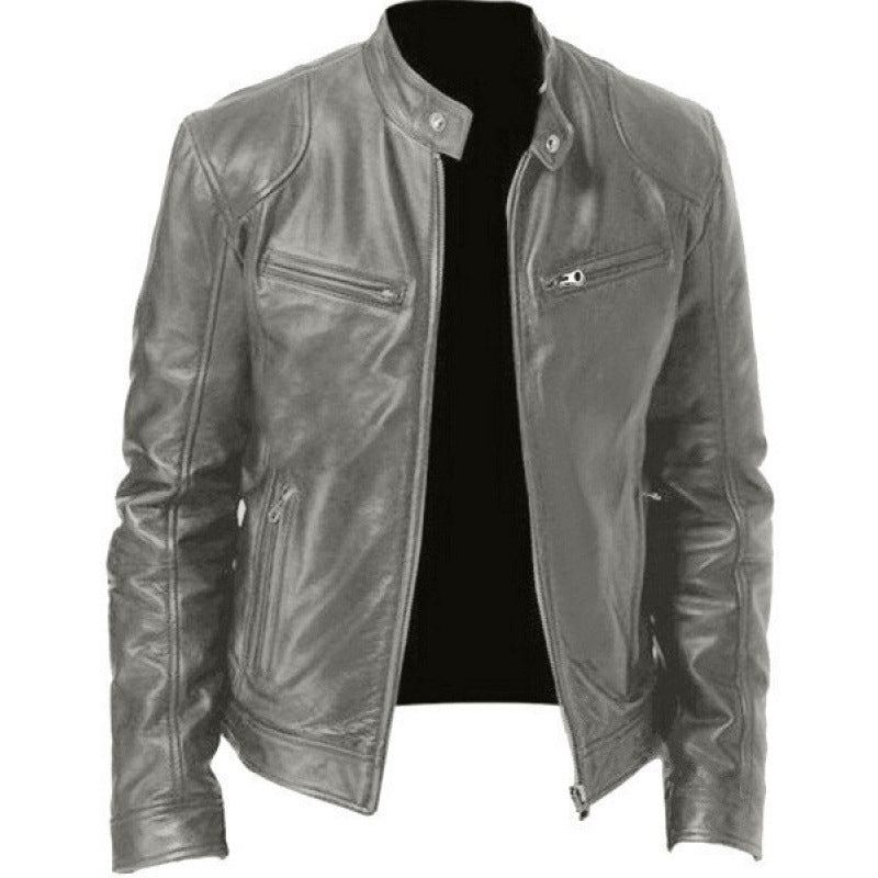 Herren hochwertige Biker-Lederjacke Aliams