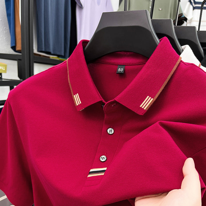 Herren Poloshirt mit strukturierter Piqué-Oberfläche und eleganten Kontrastdetails Aliams