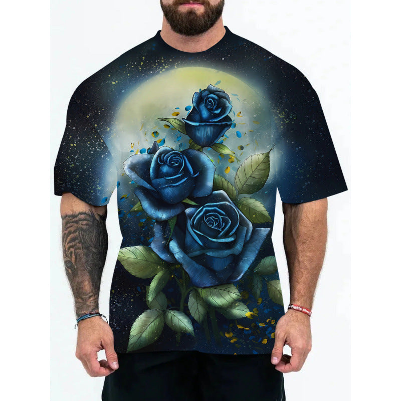 Herren Galaxy Print Kurzarm-T-Shirt Aliams