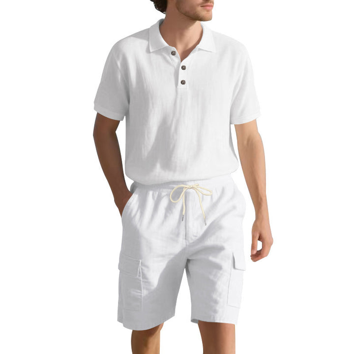 Herren stilvolles Polohemd mit bequemen Cargo-Shorts Aliams