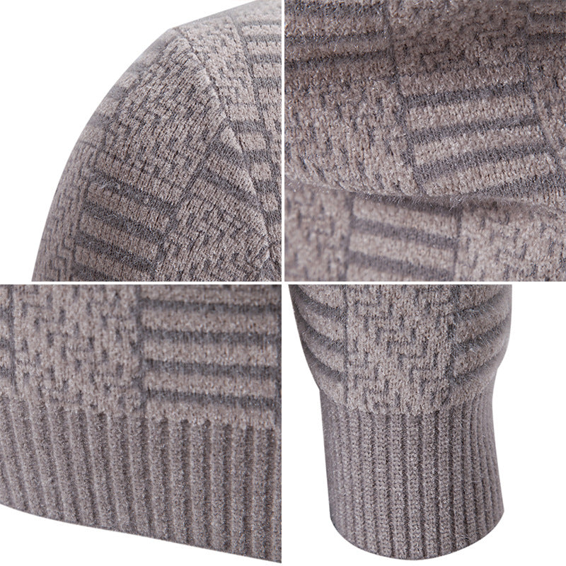 Herren Strickpullover mit strukturiertem Design und hohem Kragen Aliams