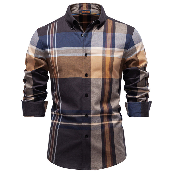 Herren Karohemd aus hochwertigem Baumwollmix mit klassischem Kentkragen Aliams