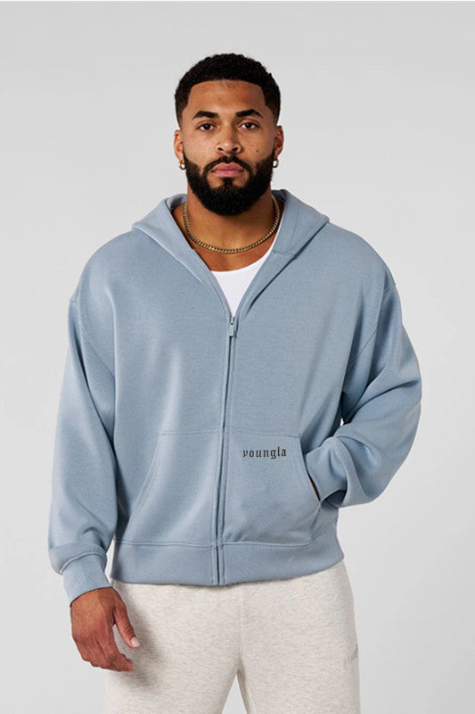 Herren Kapuzenpullover mit durchgehendem Reißverschluss und praktischen Taschen Aliams