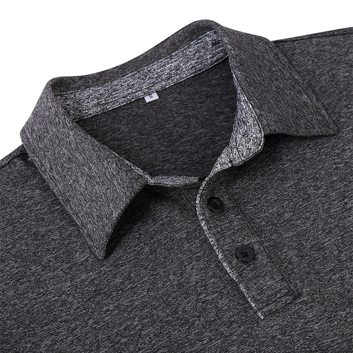 Herren sportliches Langarm-Polohemd mit strukturiertem Kragen und atmungsaktiven Eigenschaften Aliams