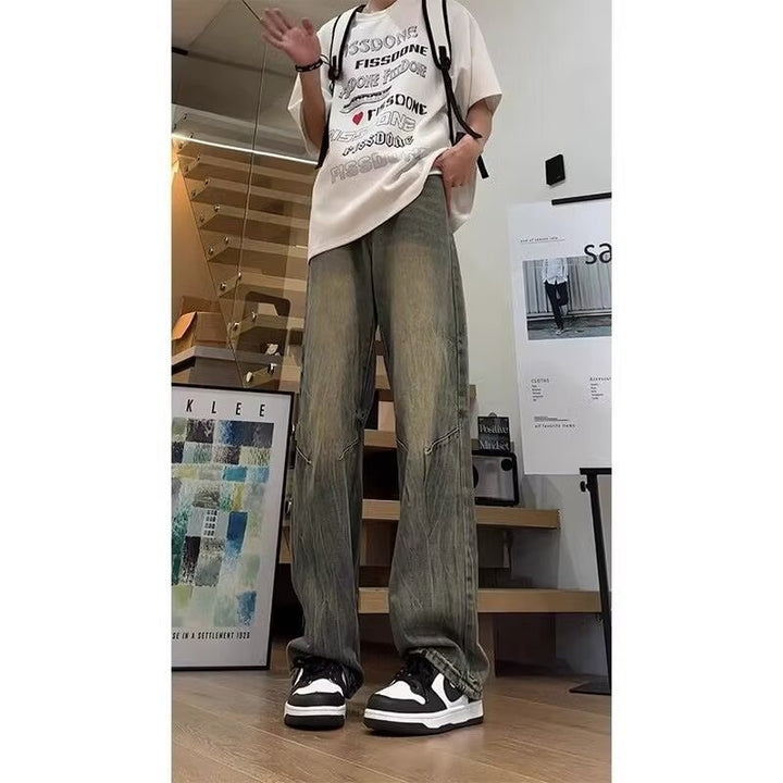 Herren Cargo-Jeans mit lässigem Schnitt und ausgefranstem Design Aliams