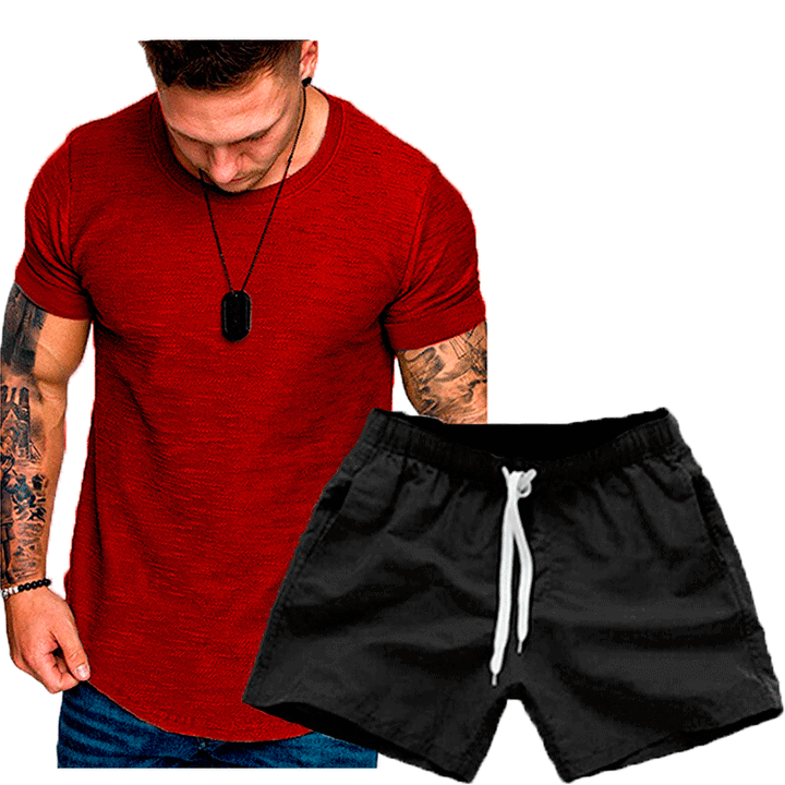 Herren Freizeit-Shirt und Shorts Set Aliams