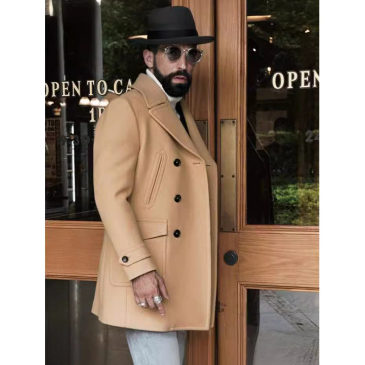 Herren eleganter Doppelt breiter Wintermantel Aliams