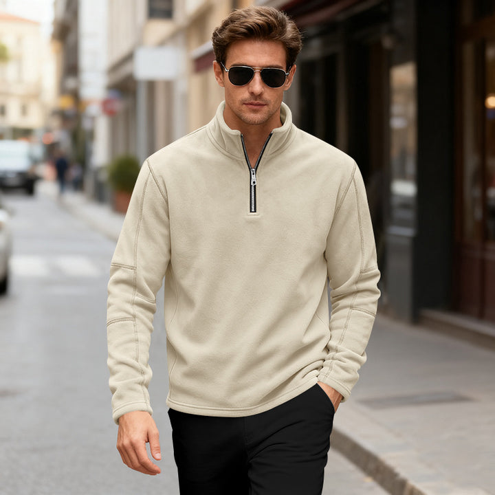 Herren Fleece-Pullover mit kurzer Reißverschlussöffnung Aliams