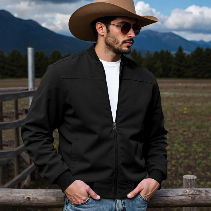 Herren bomberjacke mit praktischen seitentaschen und kontrastierenden bündchen Aliams