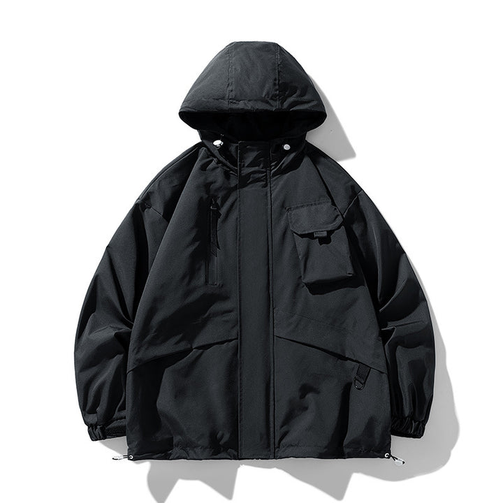 Unisex Funktionsjacke mit multifunktionalen Taschen und verstellbarem Kapuzenschutz Aliams