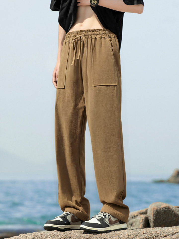 Herren Sportliche Freizeithose mit seitlichen Taschen und elastischem Bund Aliams