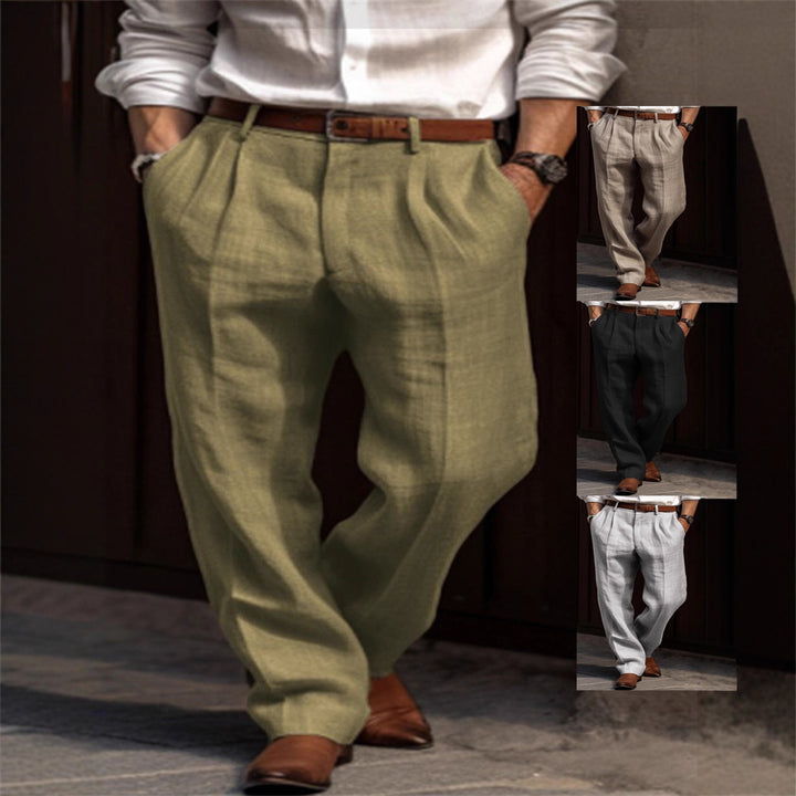 Herren Elegante Leinen-Hose mit klassischem Schnitt und atmungsaktiven Eigenschaften Aliams