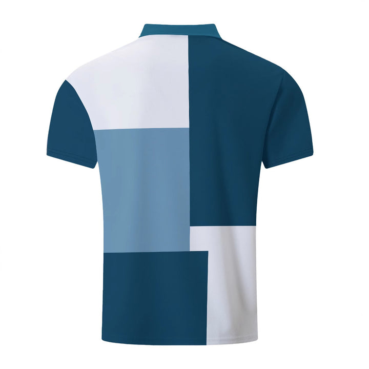 Herren Kurzarm Poloshirt mit modernem Blockdesign Aliams