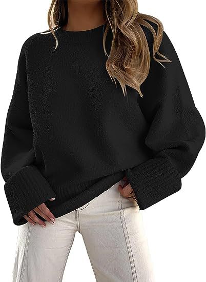 Damen gemütlicher Oversized Pullover mit strukturiertem Fleece Aliams