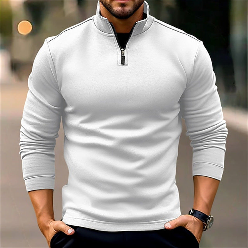 Herren funktioneller Pullover mit kurzem Reißverschluss und sportlichem Schnitt Aliams