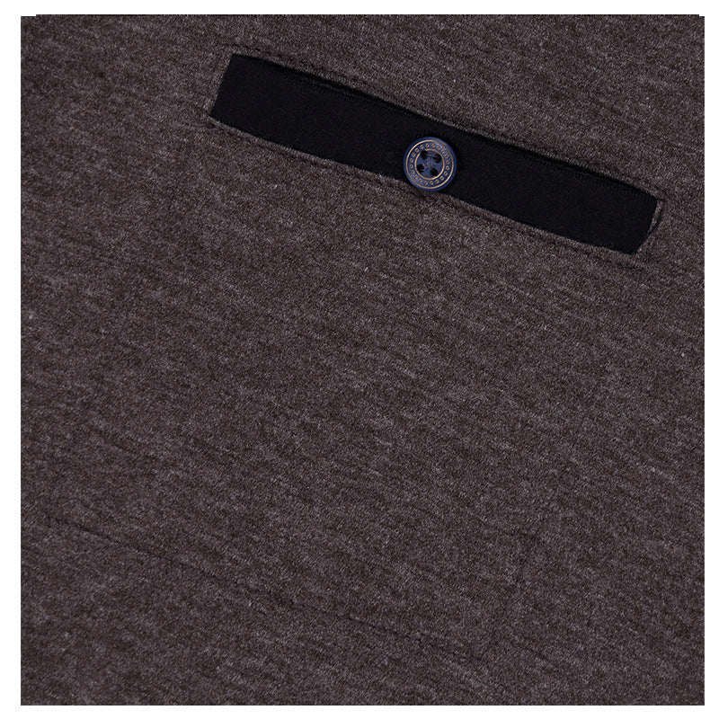 Herren Kurzarm Henley-Shirt mit hochwertiger Knopfleiste und Brusttasche Aliams