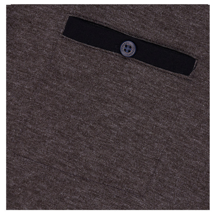 Herren Kurzarm Henley-Shirt mit hochwertiger Knopfleiste und Brusttasche Aliams