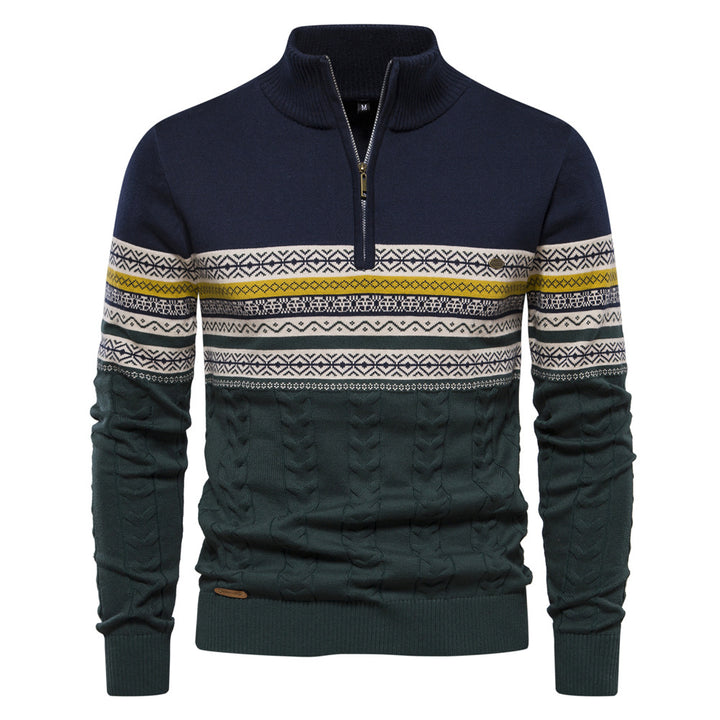 Herren Pullover mit modernem Zipper und attraktiven Farbmustern Aliams