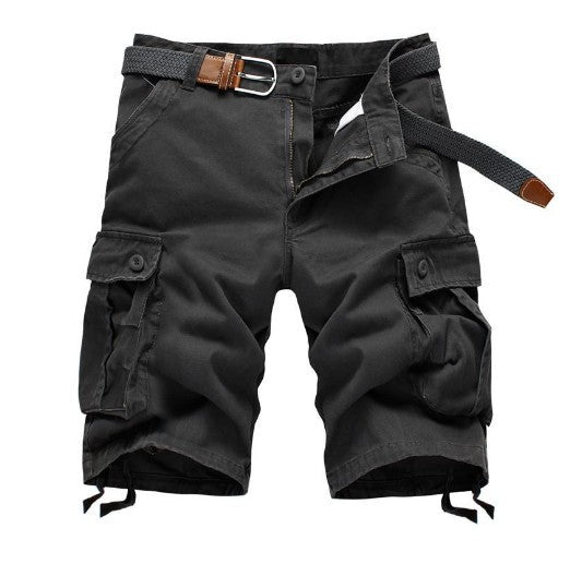 Herren Cargo-Shorts mit Tasche und verstellbarem Gürtel Aliams