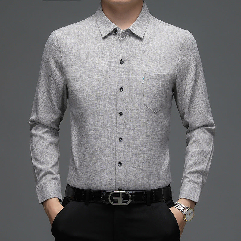 Herren elegantes Langarm-Hemd mit feinem Strukturdesign Aliams