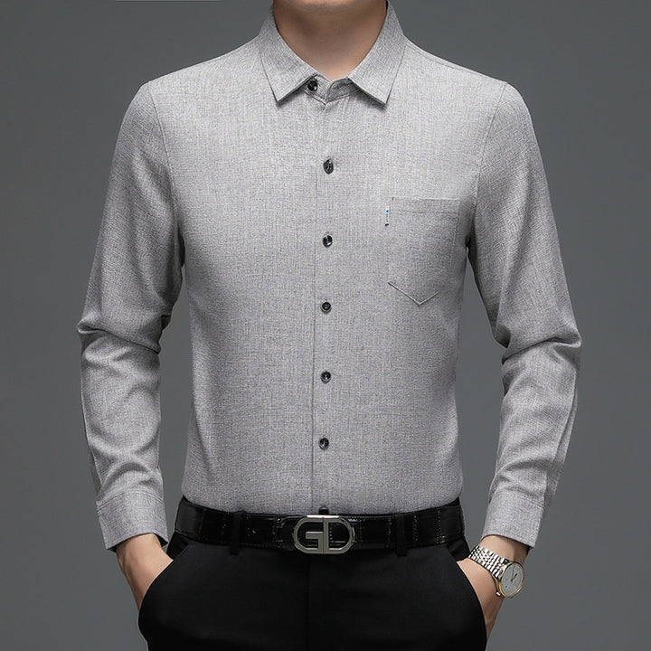 Herren elegantes Langarm-Hemd mit feinem Strukturdesign Aliams