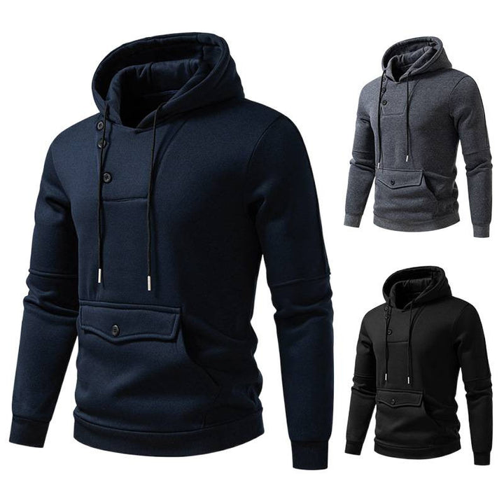 Herren Stylische Kapuzenpullover mit Knopfdetails Aliams