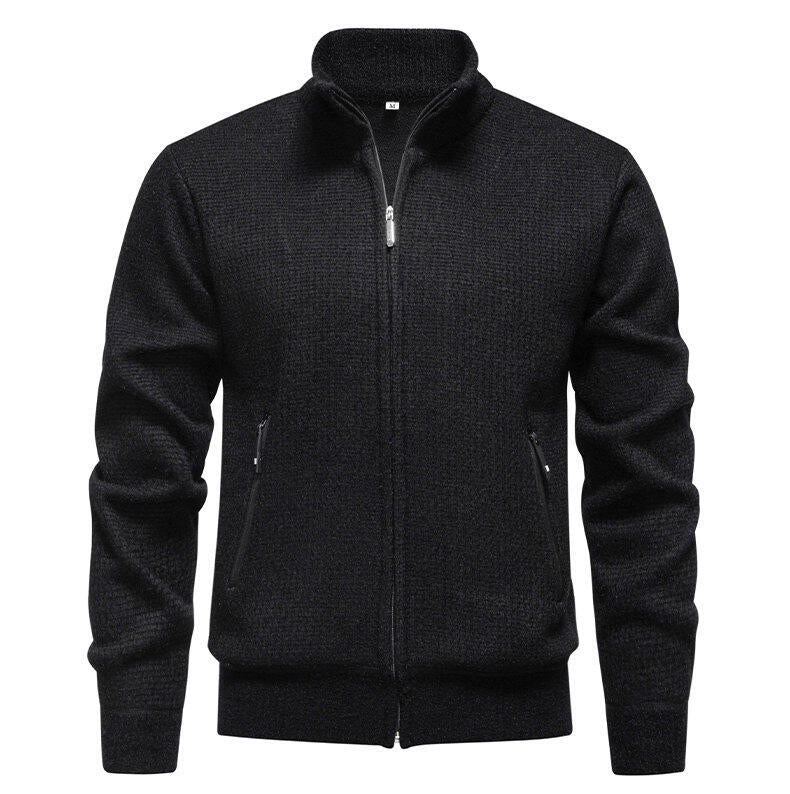 Herren Strickjacke mit modernem Zipper und seitlichen Reißverschlusstaschen Aliams
