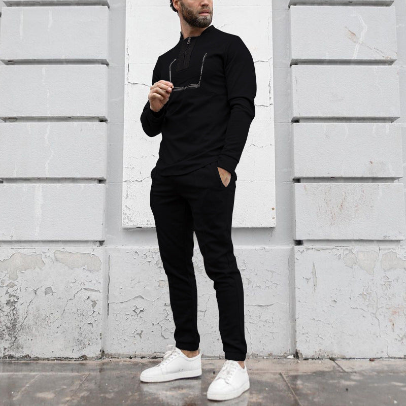 Herren Sportliches Freizeit-Set mit praktischem Reißverschluss und elastischem Bund Aliams