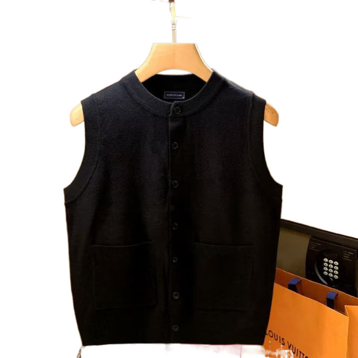 Damen elegante Strickweste mit praktischen Taschen Aliams