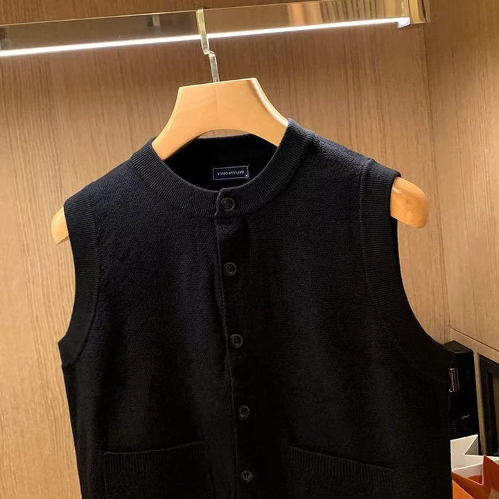 Damen elegante Strickweste mit praktischen Taschen Aliams