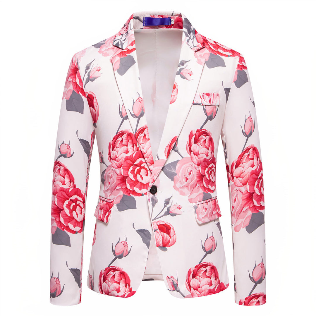 Herren eleganter Blazer mit floralem Design Aliams