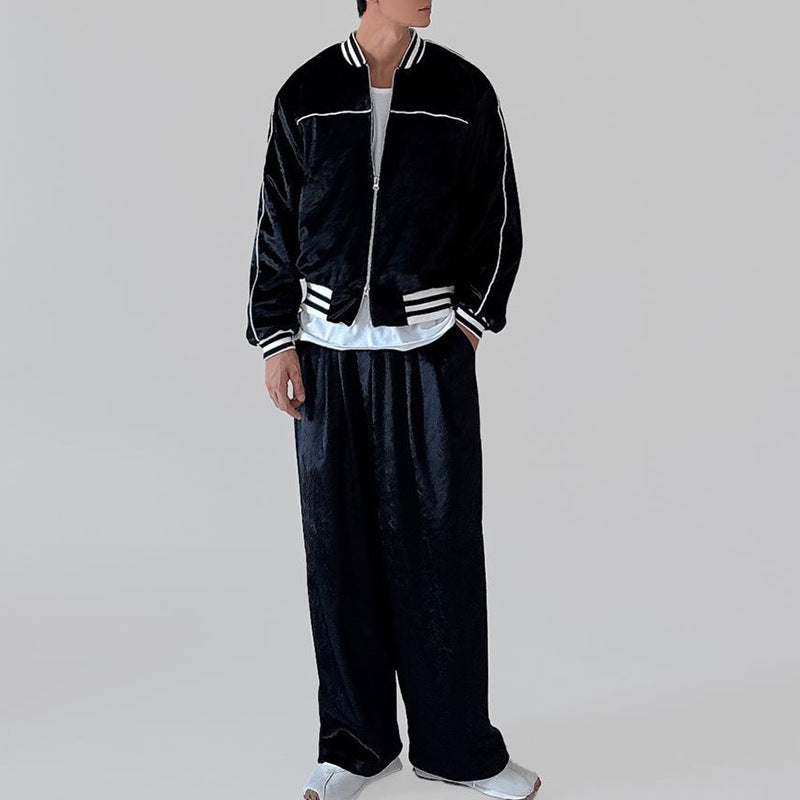 Herren sportliche und stylische Trainingsjacke mit weitem Schnitt Aliams