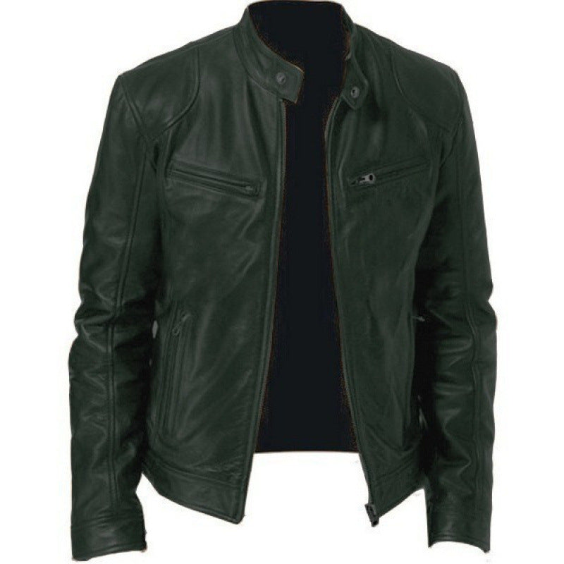 Herren hochwertige Biker-Lederjacke Aliams