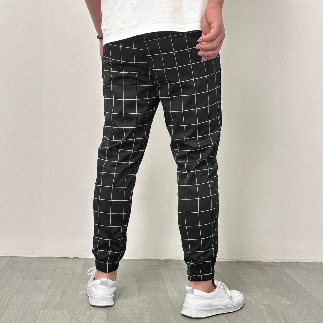 Herren sportliche Freizeithosen mit modischem Karomuster Aliams