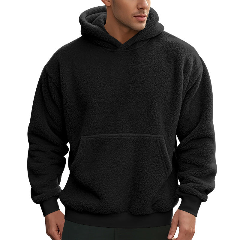 Herren Fleece Hoodie mit Kängurutasche und modernem Schnitt Aliams