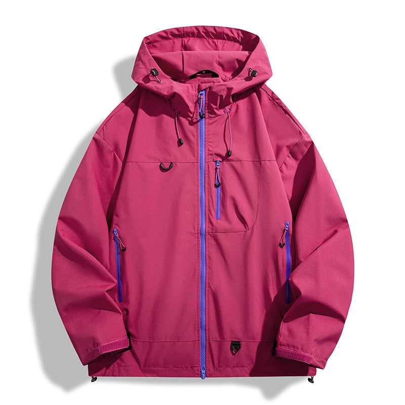 Herren wasserdichte Outdoor-Jacke mit Kapuze und atmungsaktiven Einsätzen Aliams