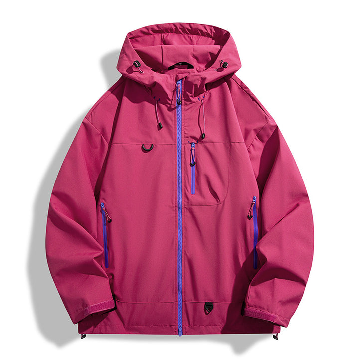 Herren wasserdichte Outdoor-Jacke mit Kapuze und atmungsaktiven Einsätzen Aliams