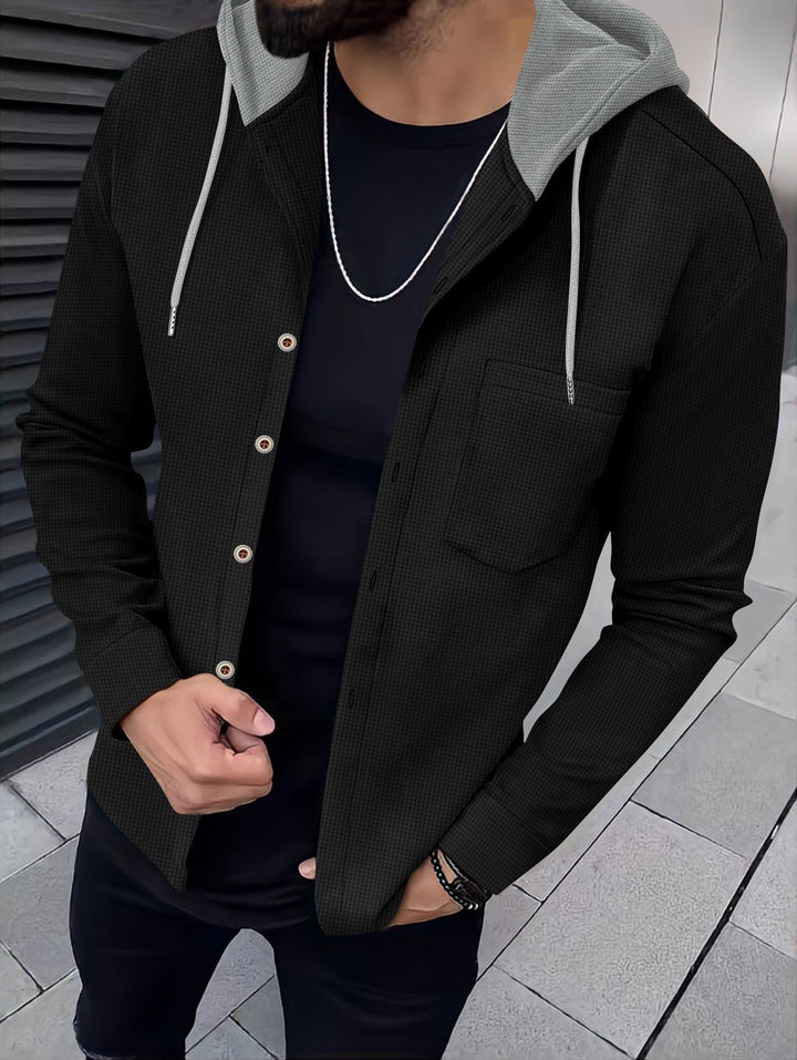 Herren Freizeithemden mit Kapuze und strukturiertem Design Aliams