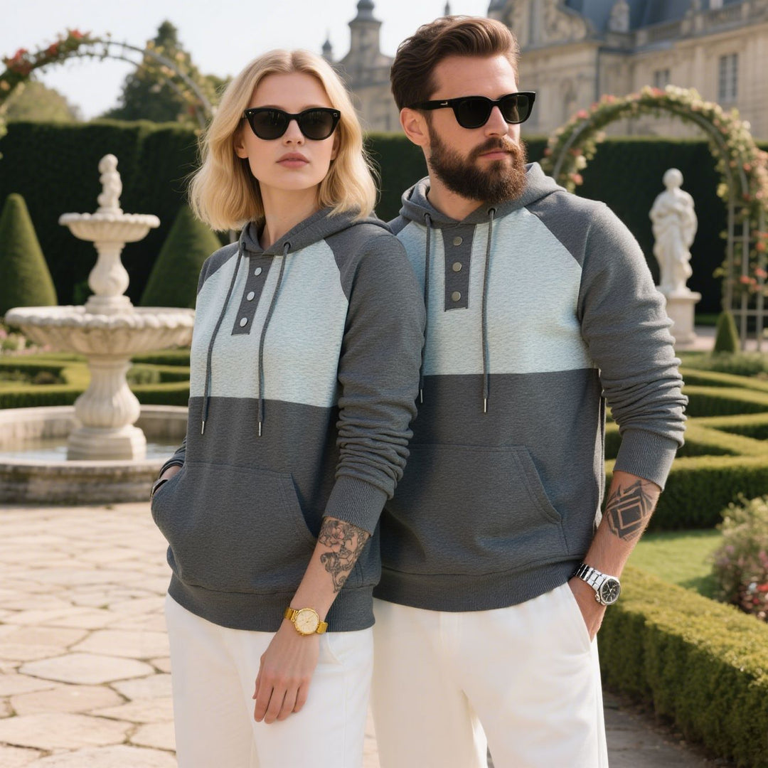 Herren Hoodie mit Knopfleiste und sportlichem Design Aliams