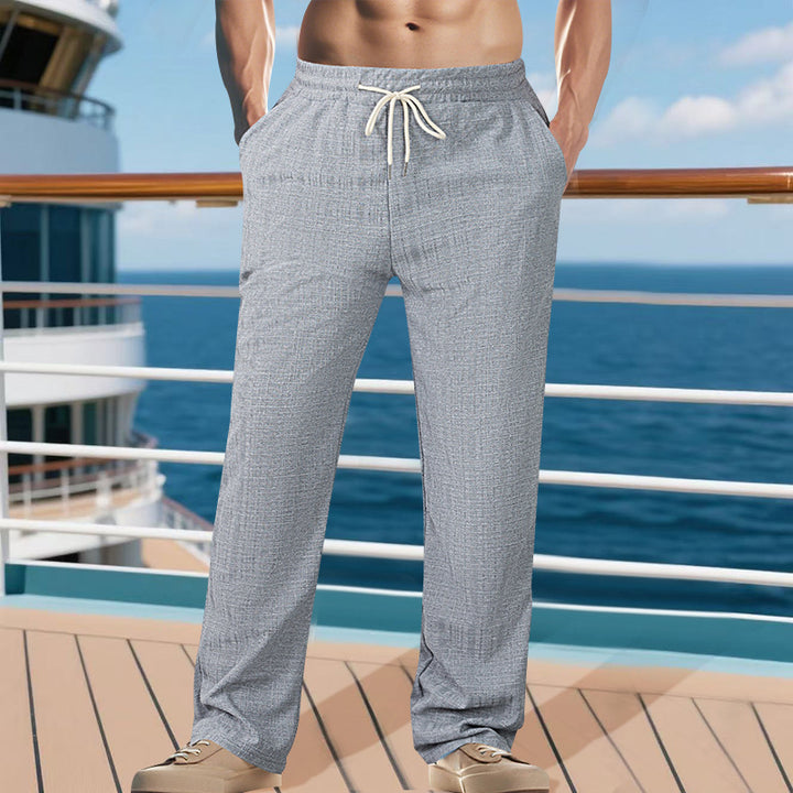 Herren bequeme Strandhose mit elastischem Bund und seitlichen Taschen Aliams