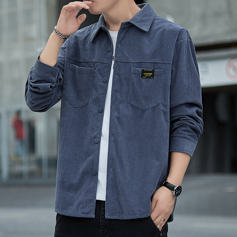 Herren stilvolle Kordjacke mit praktischen Taschen Aliams