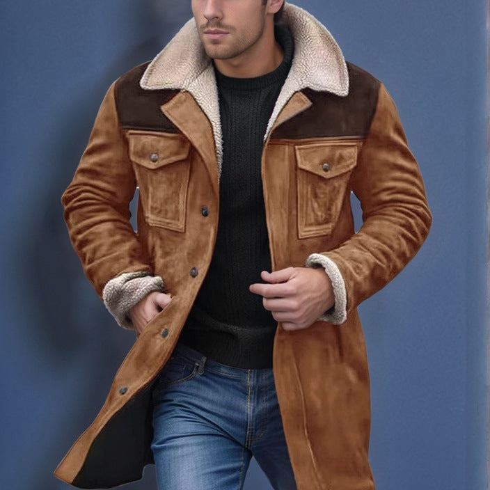 Herren Lammfelljacke im lässigen Utility-Stil mit großzügigen Taschen Aliams