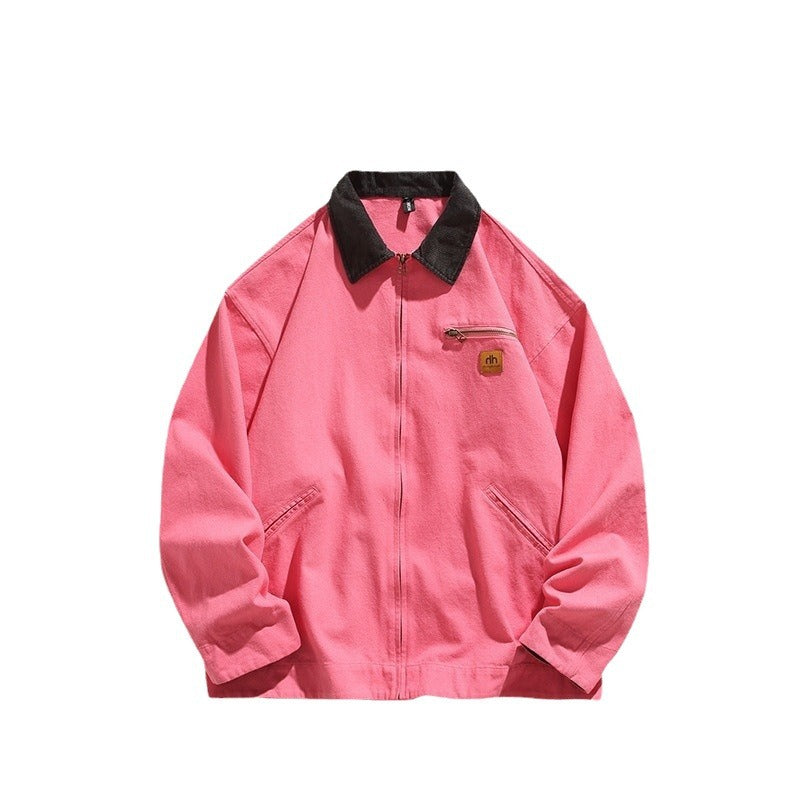 Herren robuste Freizeitjacke mit hohem Kragen und praktischen Taschen Aliams