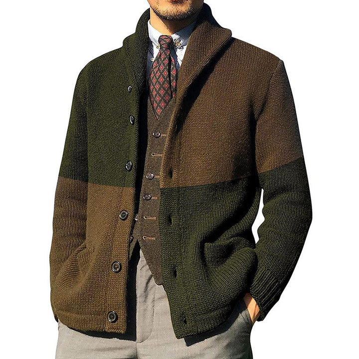 Herren Elegante Strickjacke mit hochgeschlossenem Kragen und Knopfdetails Aliams