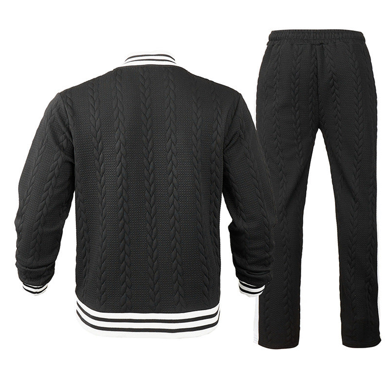 Herren Sportswear-Bomberjacke mit strukturiertem Design und Kontraststreifen Aliams