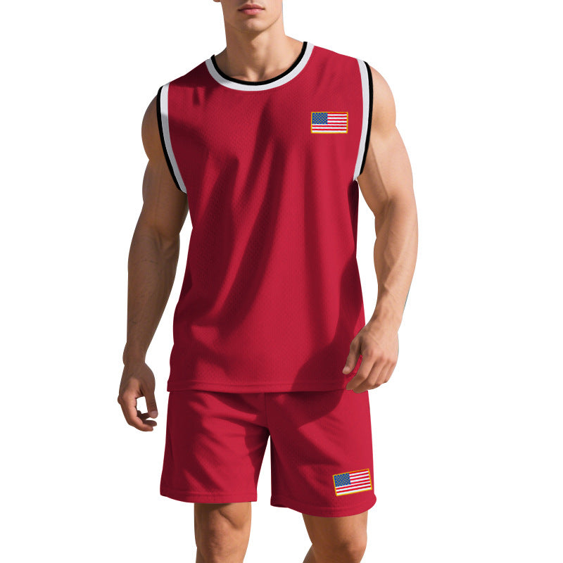 Herren Sportanzug mit ärmellosem Oberteil und Shorts Aliams
