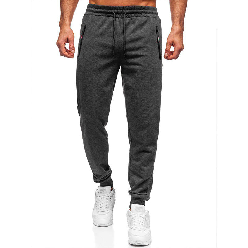Herren stylische Jogginghose mit praktischen Reißverschlusstaschen und elastischem Bund Aliams